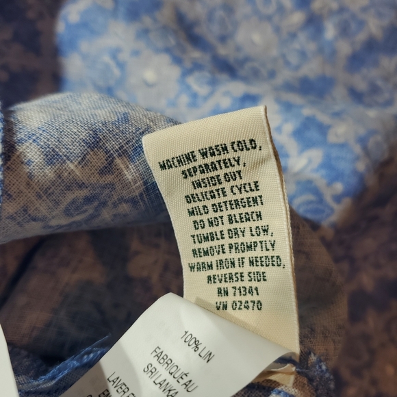 L.L. Bean 18 Petite Light Blue Printed A-Line Maxi Skirt - Picture 11 of 15